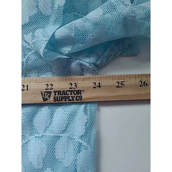 Lane Bryant Dress 18 Blue Lace Ruffle Sleeve Below Knee Pullover Sheath Floral - Picture 4 of 14